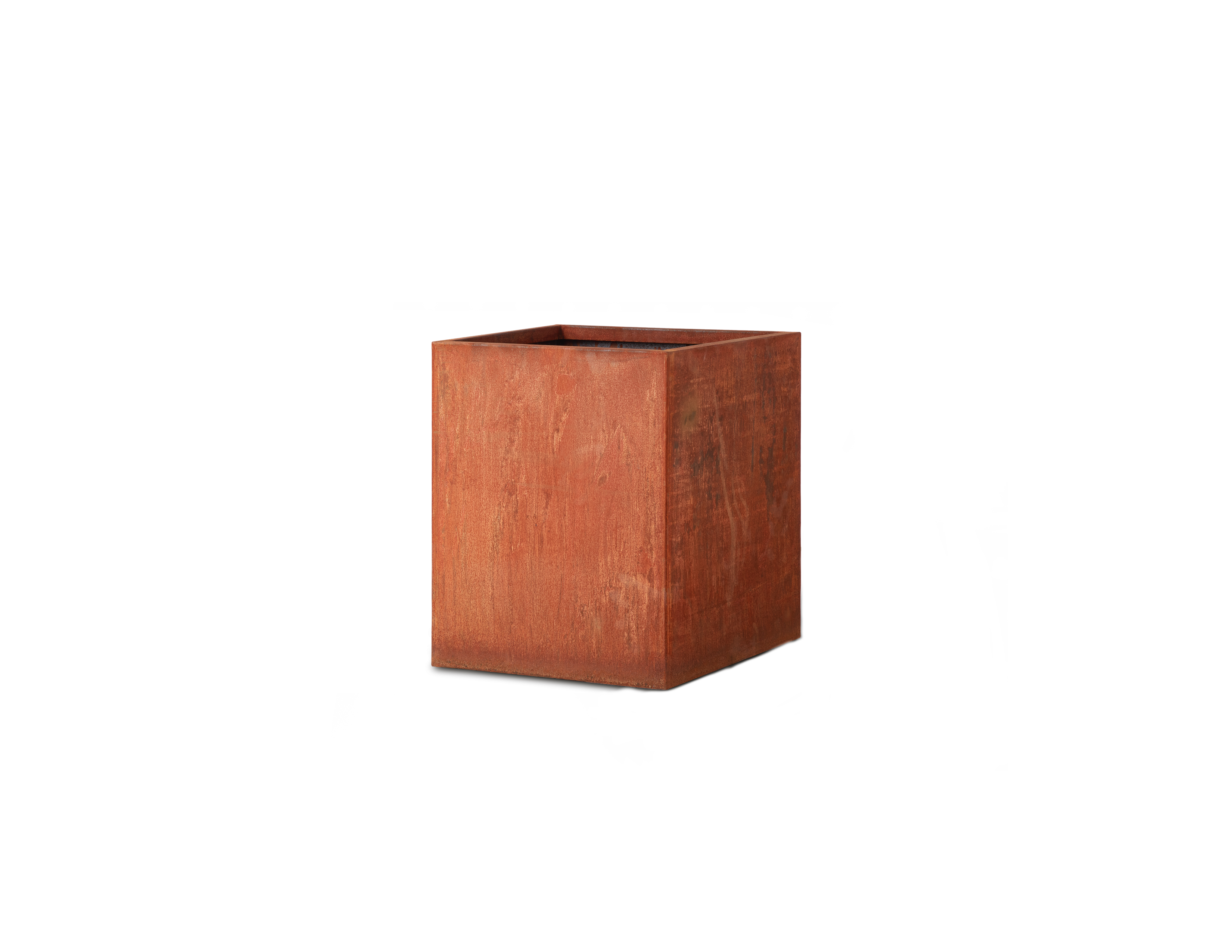 Corten Cube Transparent Back No Shadow